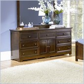 Atlantic Furniture Manhattan 7 Drawer Triple Dresser in Antique Walnut
