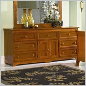 Atlantic Furniture Manhattan 7 Drawer Triple Dresser in Light Cherry