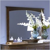 Atlantic Furniture Manhattan Landscape Mirror in Antique Walnut