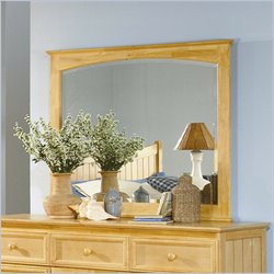 Atlantic Furniture Manhattan Landscape Mirror in Natural Maple
