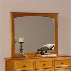 Atlantic Furniture Manhattan Landscape Mirror in Caramel Latte