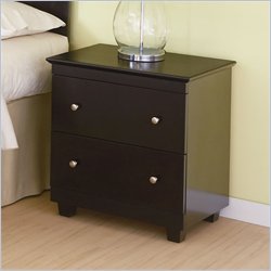 Atlantic Furniture Miami 2 Drawer Nightstand in Espresso