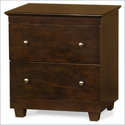 Atlantic Furniture Miami 2 Drawer Nightstand in Antique Walnut