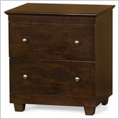Atlantic Furniture Miami 2 Drawer Nightstand in Antique Walnut