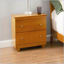 Atlantic Furniture Miami 2 Drawer Nightstand in Caramel Latte