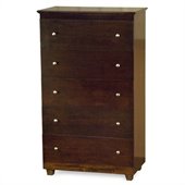 Atlantic Furniture Miami 5 Drawer Chest in Antique Walnut