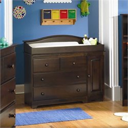 Atlantic Furniture Windsor 3 Drawer Changing Table in Antique Walnut