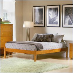 Atlantic Furniture Studio Concord Platform Bed with Open Footrail in Caramel Latte