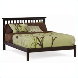 Atlantic Furniture Studio Mission Platform Bed with Open Footrail in Antique Walnut