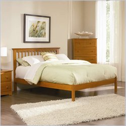Atlantic Furniture Studio Mission Platform Bed with Open Footrail in Caramel Latte