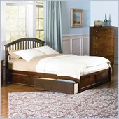 Atlantic Furniture Studio Richmond Platform Bed with Flat Panel Footboard in Antique Walnut
