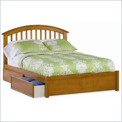 Atlantic Furniture Studio Richmond Platform Bed with Flat Panel Footboard in Caramel Latte