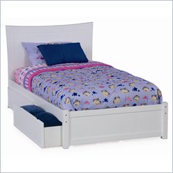 Atlantic Furniture Studio Metro Platform Bed with Flat Panel Footboard in White