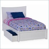 Atlantic Furniture Studio Metro Platform Bed with Flat Panel Footboard in White