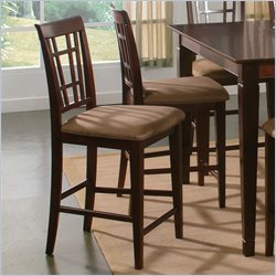 Atlantic Furniture Montego Bay Pub Chair in Antique Walnut (Set of 2)