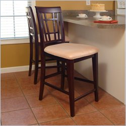 Atlantic Furniture Montego Bay Pub Chair in Antique Walnut (Set of 2)