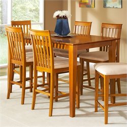 Atlantic Furniture Shaker Counter Height Pub Table in Caramel Latte