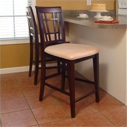 Atlantic Furniture Montego Bay Oatmeal Fabric Pub Chair (Set of 2)