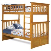 Atlantic Furniture Columbia Twin over Twin Bunk Bed in Caramel Latte