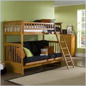 Atlantic Furniture Columbia Twin over Futon Bunk Bed in Caramel Latte