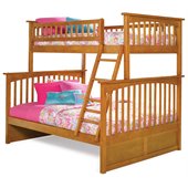 Atlantic Furniture Columbia Twin over Full Bunk Bed in Caramel Latte