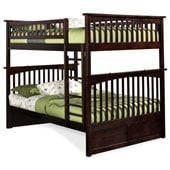 Atlantic Furniture Columbia Full over Full Bunk Bed in Antique Walnut
