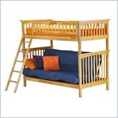 Atlantic Furniture Columbia Twin over Futon Bunk Bed in Natural Maple