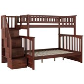 Atlantic Furniture Columbia Staircase Bunk Bed Twin Over Full in Antique Walnut
