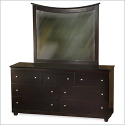 Atlantic Furniture Miami 7-Drawer Dresser and Mirror Set in Espresso