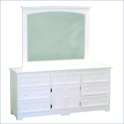 Atlantic Furniture Manhattan Dresser and Mirror Set in White