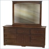 Atlantic Furniture Manhattan Dresser and Mirror Set in Walnut