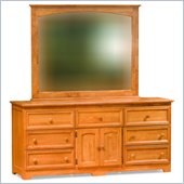Atlantic Furniture Manhattan Dresser and Mirror Set in Caramel