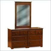 Atlantic Furniture Windsor Dresser and Mirror Set in Walnut
