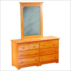 Atlantic Furniture Windsor Dresser and Mirror Set in Maple