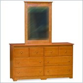 Atlantic Furniture Windsor Dresser and Mirror Set in Cherry