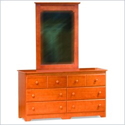Atlantic Furniture Windsor Dresser and Mirror Set in Caramel