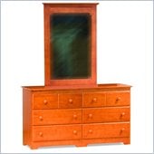 Atlantic Furniture Windsor Dresser and Mirror Set in Caramel