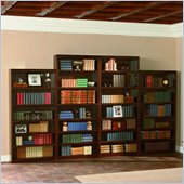 Atlantic Furniture Wall Bookcase in Antique Walnut