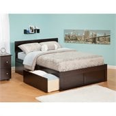 Atlantic Furniture Orlando Bed with Drawers in Espresso