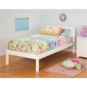Atlantic Furniture Orlando Bed with Open Foot Rail in White Finish