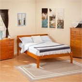 Atlantic Furniture Orlando Bed with Open Foot Rail in Caramel Latte