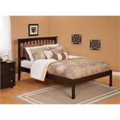 Atlantic Furniture Mission Bed with Open Foot Rail in Espresso