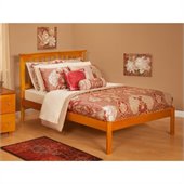 Atlantic Furniture Mission Bed with Open Foot Rail in Caramel Latte