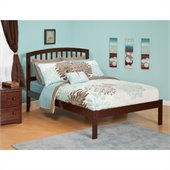 Atlantic Furniture Richmond Bed with Open Foot Rail in Antique Walnut