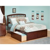 Atlantic Furniture Richmond Bed with Drawers in Antique Walnut