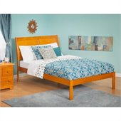 Atlantic Furniture Portland Bed with Open Foot Rail in Caramel Latte