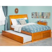 Atlantic Furniture Portland Bed with Urban Trundle in Caramel Latte