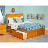 Atlantic Furniture Portland Bed with Drawers in Caramel Latte