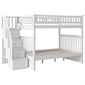 Atlantic Furniture Columbia Staircase Bunk Bed Full Over Full in White
