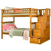 Atlantic Furniture Columbia Staircase Bunk Bed Twin Over Twin in Caramel Latte